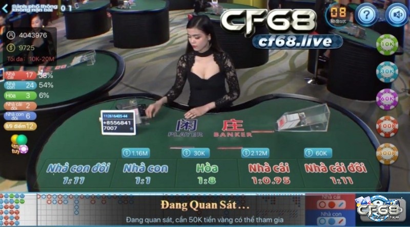  Live casino CF68 live sẽ phát trực tiếp từ những sòng casino chính thức trên thế giới