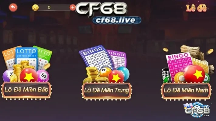Người chơi có thể lựa chọn chơi lô đề, xổ số trực tuyến tại CF68