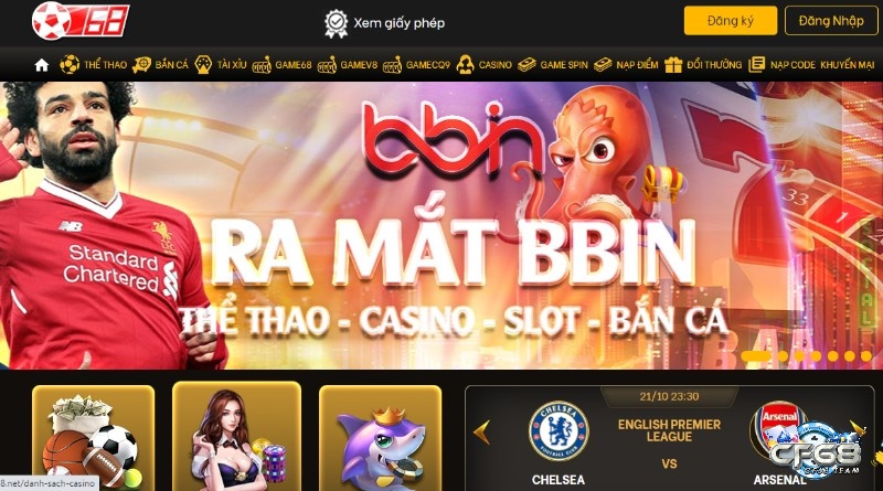 Giao diện trang web của Bong 68 được thiết kế dễ nhìn và thân thiện